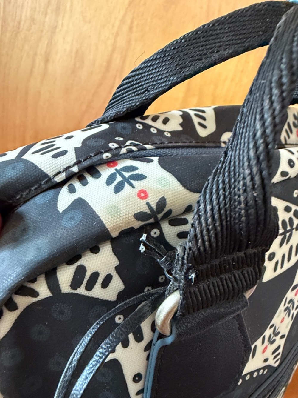 RADLEY LONDON Black Backpack with Cream Scotty Dog Print and Red Accents - Picture 9 of 16